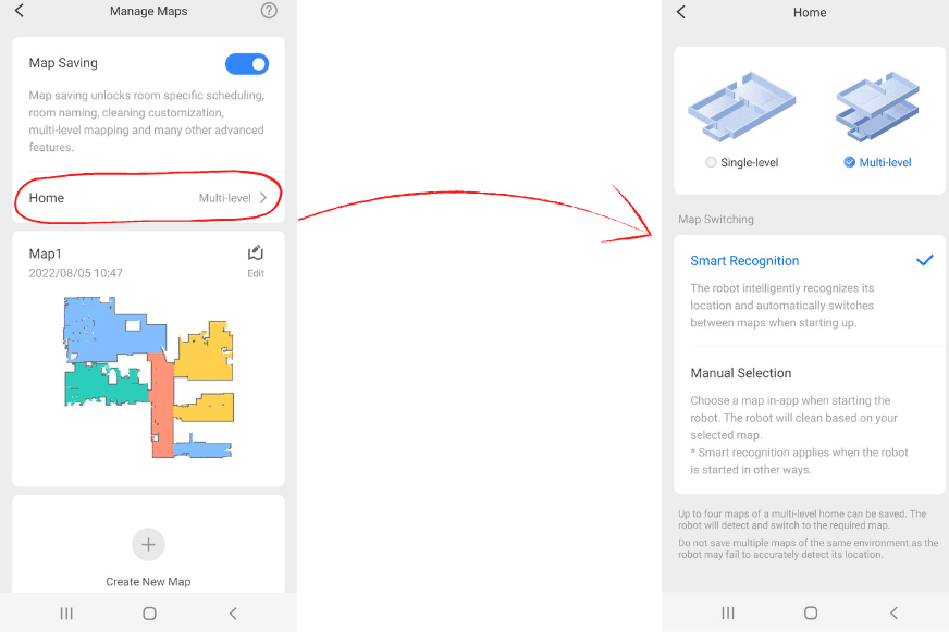 Roborock S7 Pro Ultra can store up to 4 maps in the app.